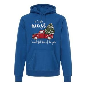 Its The Most Wonderful Time Of The Year Christmas Red Truck Gift Premium Hoodie