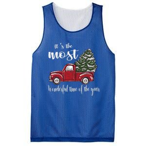 Its The Most Wonderful Time Of The Year Christmas Red Truck Gift Mesh Reversible Basketball Jersey Tank