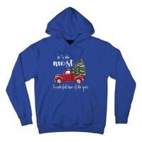 Its The Most Wonderful Time Of The Year Christmas Red Truck Gift Tall Hoodie