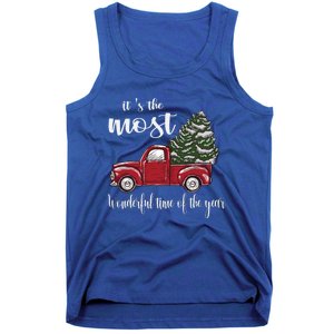 Its The Most Wonderful Time Of The Year Christmas Red Truck Gift Tank Top