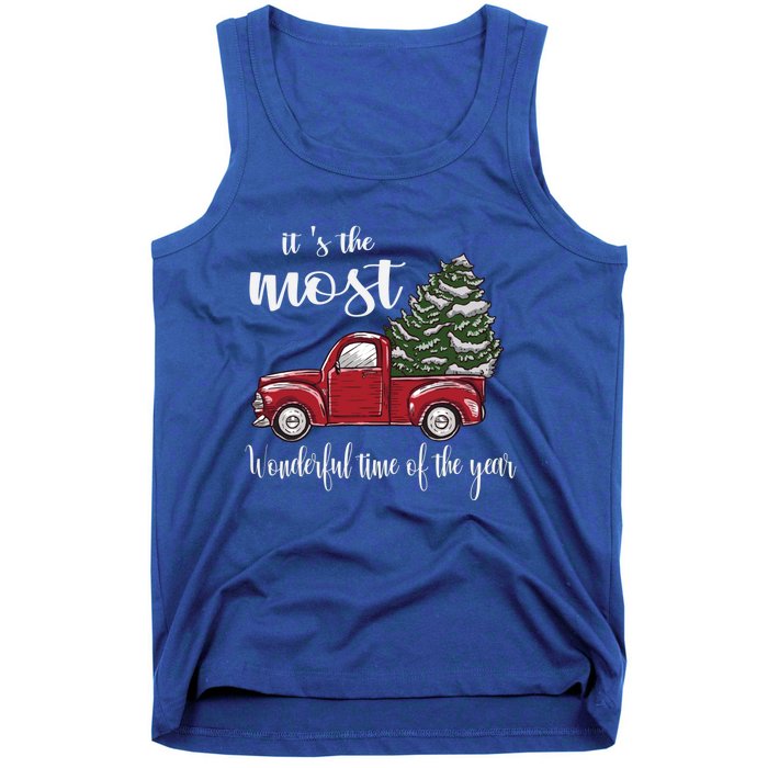 Its The Most Wonderful Time Of The Year Christmas Red Truck Gift Tank Top