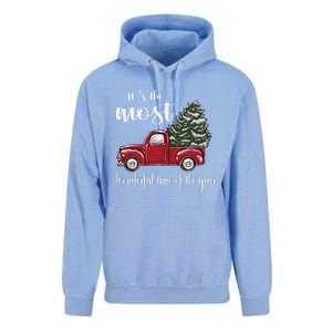 Its The Most Wonderful Time Of The Year Christmas Red Truck Gift Unisex Surf Hoodie