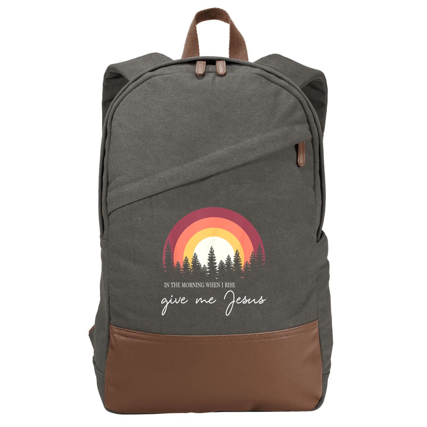 In The Morning When I Rise Give Me Jesus Cotton Canvas Backpack