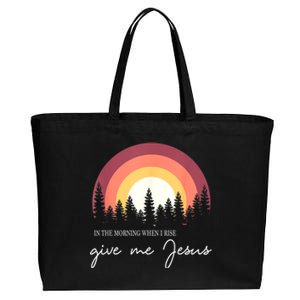 In The Morning When I Rise Give Me Jesus Cotton Canvas Jumbo Tote