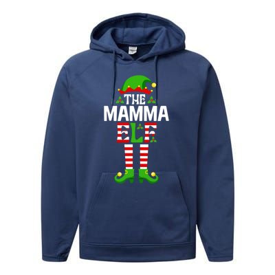 IM The Mamma Elf Great Gift Funny Christmas Family Matching Cool Gift Performance Fleece Hoodie