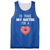 ID Trade My Sister Donut Funny Sibling Joke Cute Gift Mesh Reversible Basketball Jersey Tank