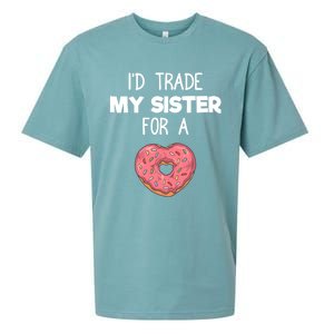 ID Trade My Sister Donut Funny Sibling Joke Cute Gift Sueded Cloud Jersey T-Shirt