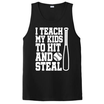 I Teach My to Hit and Steal Baseball Lover Mom PosiCharge Competitor Tank