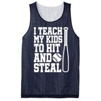 I Teach My to Hit and Steal Baseball Lover Mom Mesh Reversible Basketball Jersey Tank