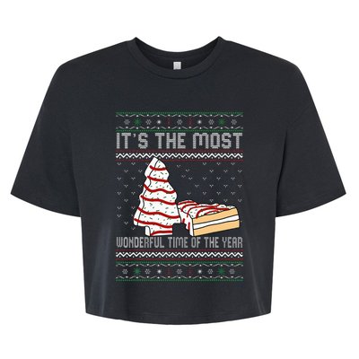 Its The Most Wonderful Time Of The Year Christmas tree cake Bella+Canvas Jersey Crop Tee