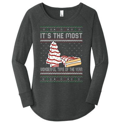 Its The Most Wonderful Time Of The Year Christmas tree cake Women's Perfect Tri Tunic Long Sleeve Shirt