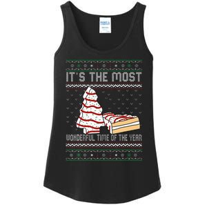 Its The Most Wonderful Time Of The Year Christmas tree cake Ladies Essential Tank