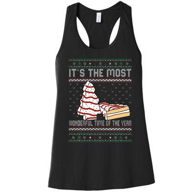 Its The Most Wonderful Time Of The Year Christmas tree cake Women's Racerback Tank