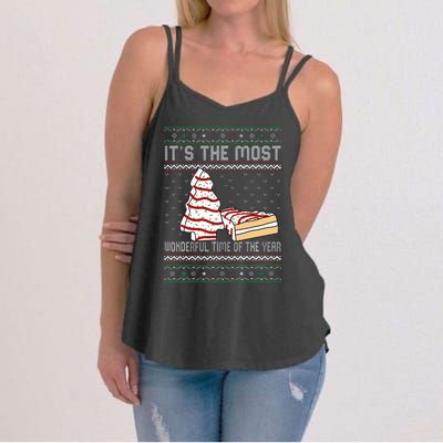 Its The Most Wonderful Time Of The Year Christmas tree cake Women's Strappy Tank