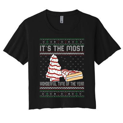 Its The Most Wonderful Time Of The Year Christmas tree cake Women's Crop Top Tee