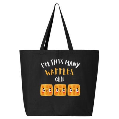 I'm This Many Waffles Old 3rd Birthday 3 Years Old Bday 25L Jumbo Tote