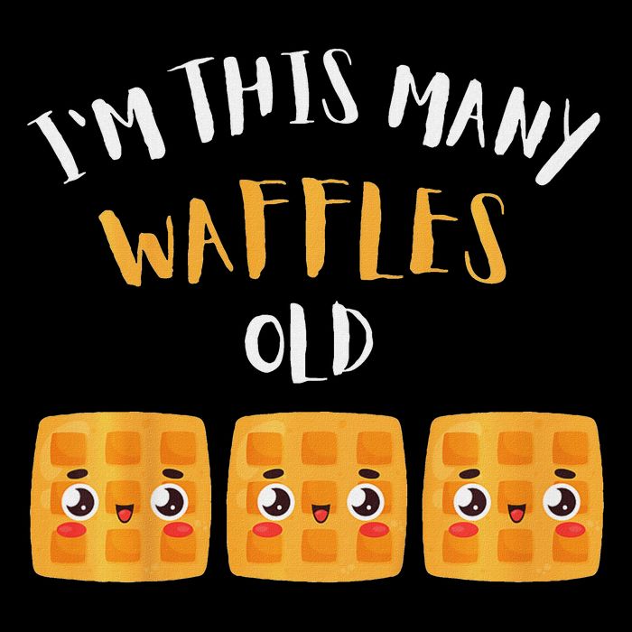 I'm This Many Waffles Old 3rd Birthday 3 Years Old Bday Pom Pom 12in Knit Beanie
