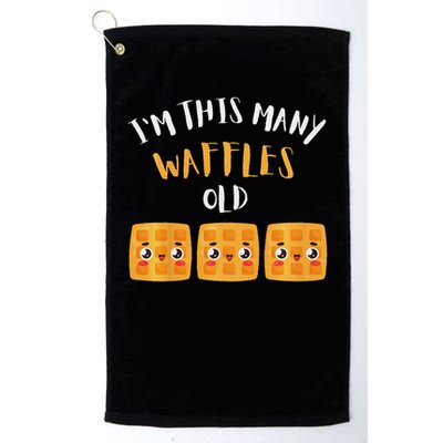 I'm This Many Waffles Old 3rd Birthday 3 Years Old Bday Golf Towel