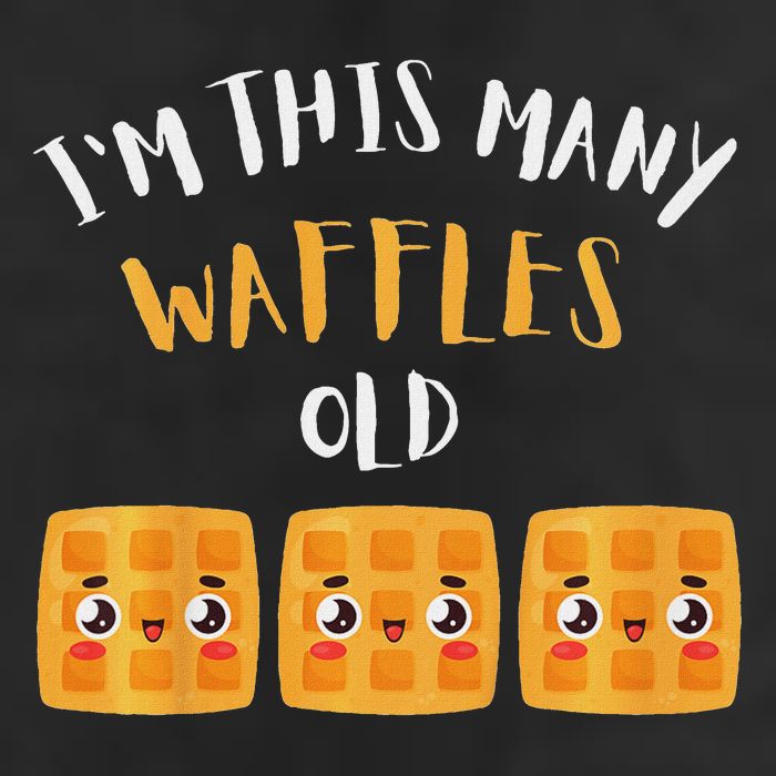 I'm This Many Waffles Old 3rd Birthday 3 Years Old Bday Golf Towel