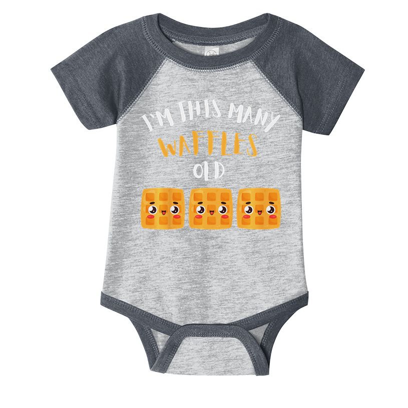 I'm This Many Waffles Old 3rd Birthday 3 Years Old Bday Infant Baby Jersey Bodysuit