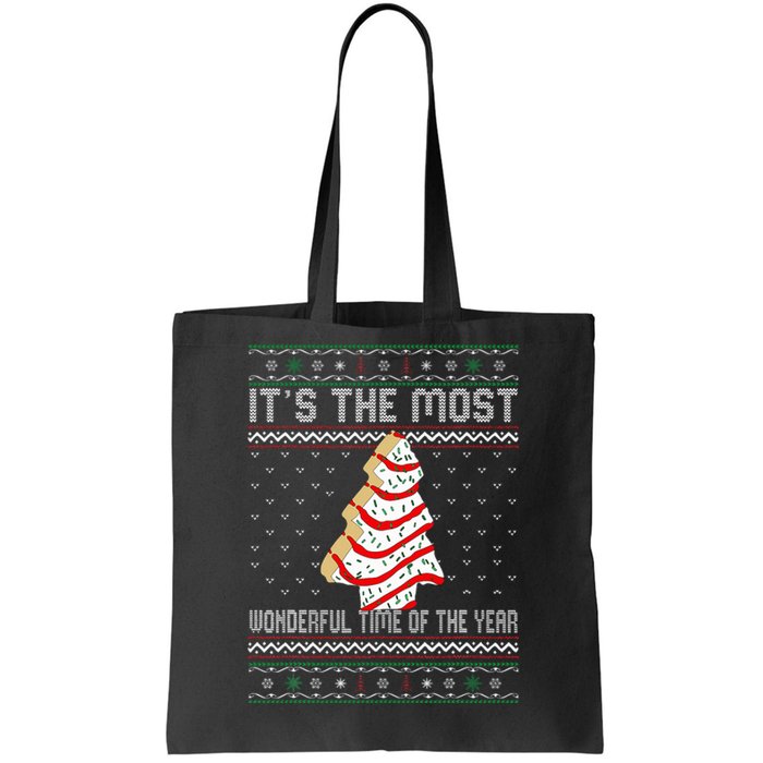 Its The Most Wonderful Time Of The Year Christmas Tree Cake Tote Bag