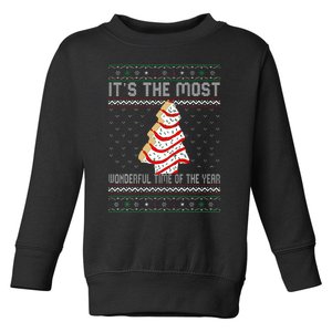 Its The Most Wonderful Time Of The Year Christmas Tree Cake Toddler Sweatshirt