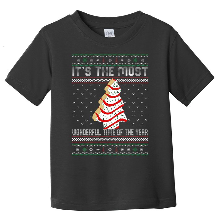 Its The Most Wonderful Time Of The Year Christmas Tree Cake Toddler T-Shirt