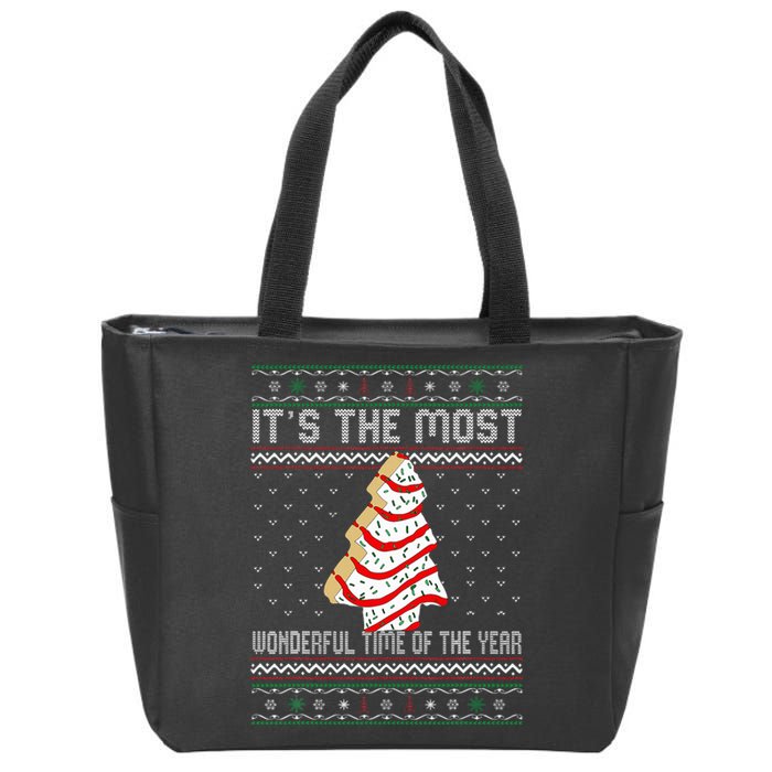 Its The Most Wonderful Time Of The Year Christmas Tree Cake Zip Tote Bag