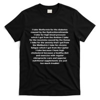 I Take Metformin For The Diabetes Caused By The Hydrochlorothiazide T-Shirt