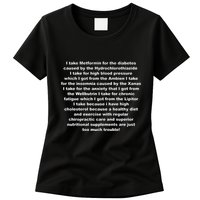 I Take Metformin For The Diabetes Caused By The Hydrochlorothiazide Womens T-Shirt