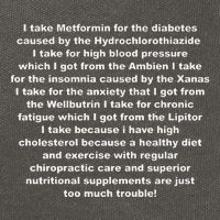 I Take Metformin For The Diabetes Caused By The Hydrochlorothiazide Cotton Canvas Backpack