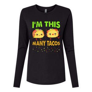 I'm This Many Tacos Second Birthday Twosday Cinco De Mayo Womens Cotton Relaxed Long Sleeve T-Shirt