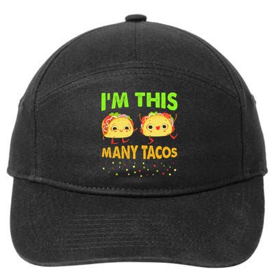 I'm This Many Tacos Second Birthday Twosday Cinco De Mayo 7-Panel Snapback Hat