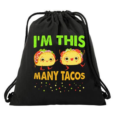 I'm This Many Tacos Second Birthday Twosday Cinco De Mayo Drawstring Bag