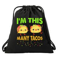 I'm This Many Tacos Second Birthday Twosday Cinco De Mayo Drawstring Bag