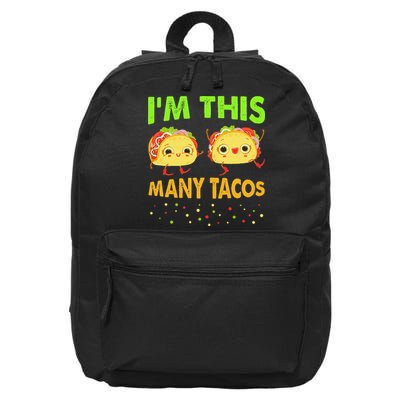 I'm This Many Tacos Second Birthday Twosday Cinco De Mayo 16 in Basic Backpack