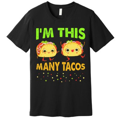 I'm This Many Tacos Second Birthday Twosday Cinco De Mayo Premium T-Shirt