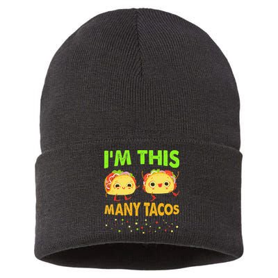 I'm This Many Tacos Second Birthday Twosday Cinco De Mayo Sustainable Knit Beanie