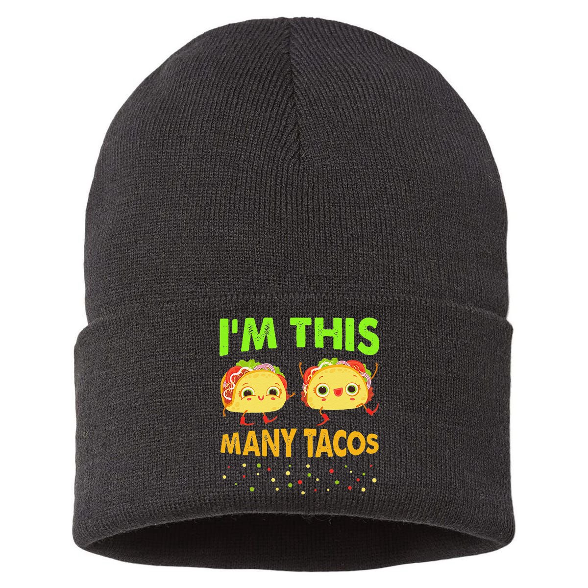 I'm This Many Tacos Second Birthday Twosday Cinco De Mayo Sustainable Knit Beanie