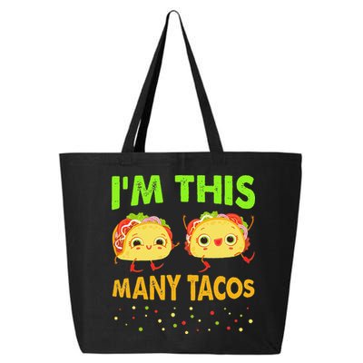 I'm This Many Tacos Second Birthday Twosday Cinco De Mayo 25L Jumbo Tote
