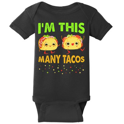 I'm This Many Tacos Second Birthday Twosday Cinco De Mayo Baby Bodysuit