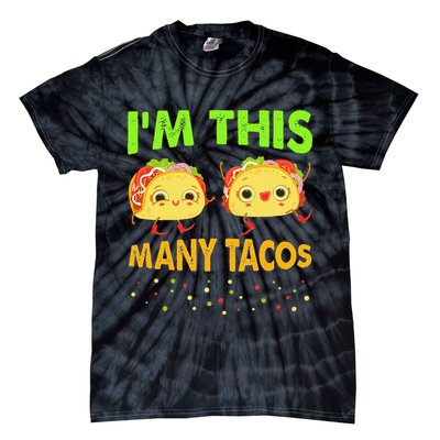 I'm This Many Tacos Second Birthday Twosday Cinco De Mayo Tie-Dye T-Shirt