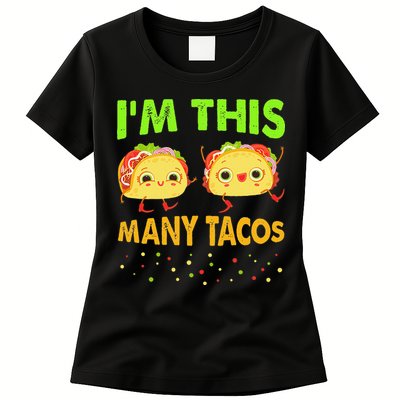 I'm This Many Tacos Second Birthday Twosday Cinco De Mayo Womens T-Shirt