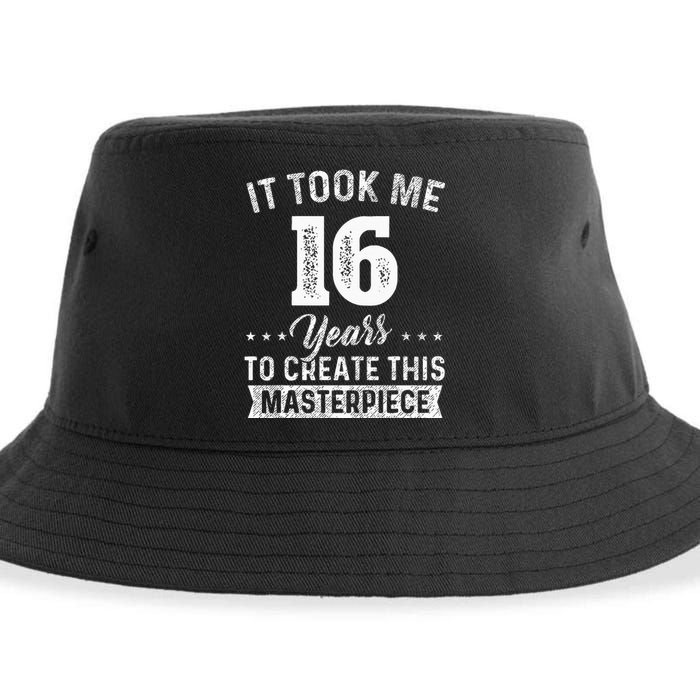 It Took Me 16 Years Masterpiece 16th Birthday 16 Years Old Sustainable Bucket Hat