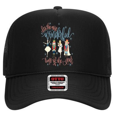 Its The Most Wonderful Time Of The Year Christmas Nutcracker High Crown Mesh Back Trucker Hat