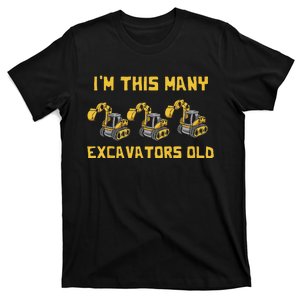 Im This Many Excavators Old 3rd Birthday T-Shirt