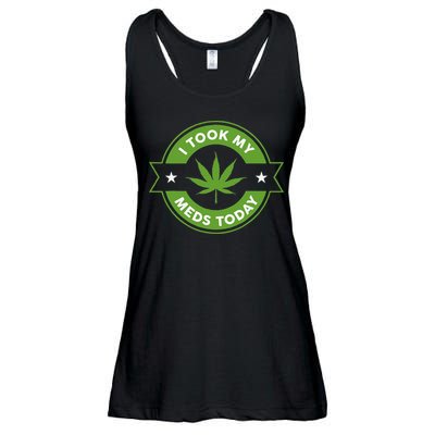 I Took My Meds Today Marijuana Funny Weed Cannabis Sayings Ladies Essential Flowy Tank