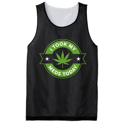 I Took My Meds Today Marijuana Funny Weed Cannabis Sayings Mesh Reversible Basketball Jersey Tank