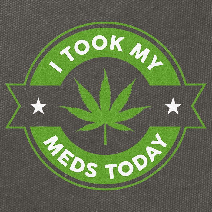 I Took My Meds Today Marijuana Funny Weed Cannabis Sayings Cotton Canvas Backpack
