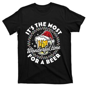 ItS The Most Wonderful Time For A Beer Beer Drinking Xmas T-Shirt